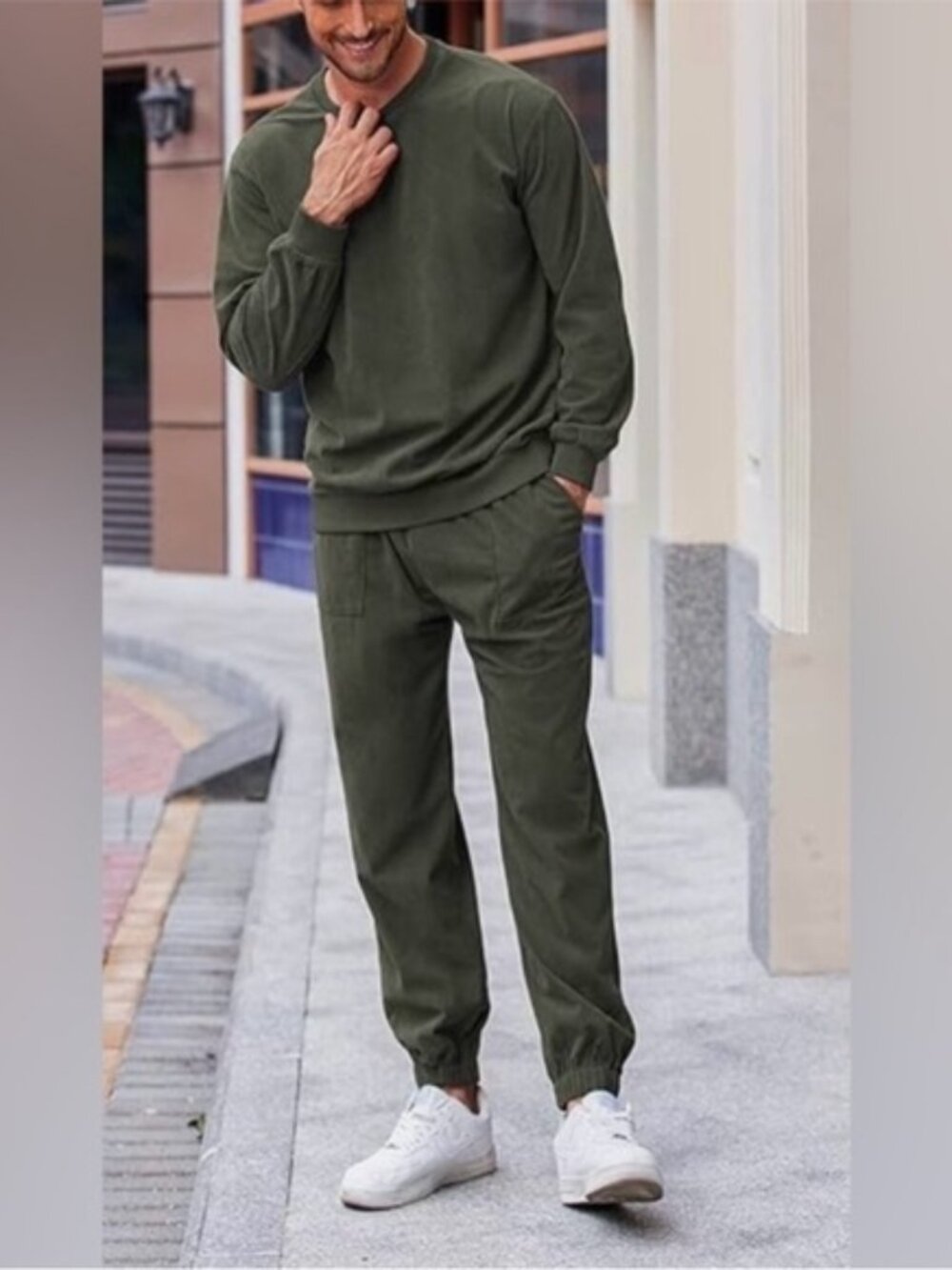 COOFANDY Men's Tracksuit 2 Piece Sweatshirt Set Long Sleeve Pullover size XL